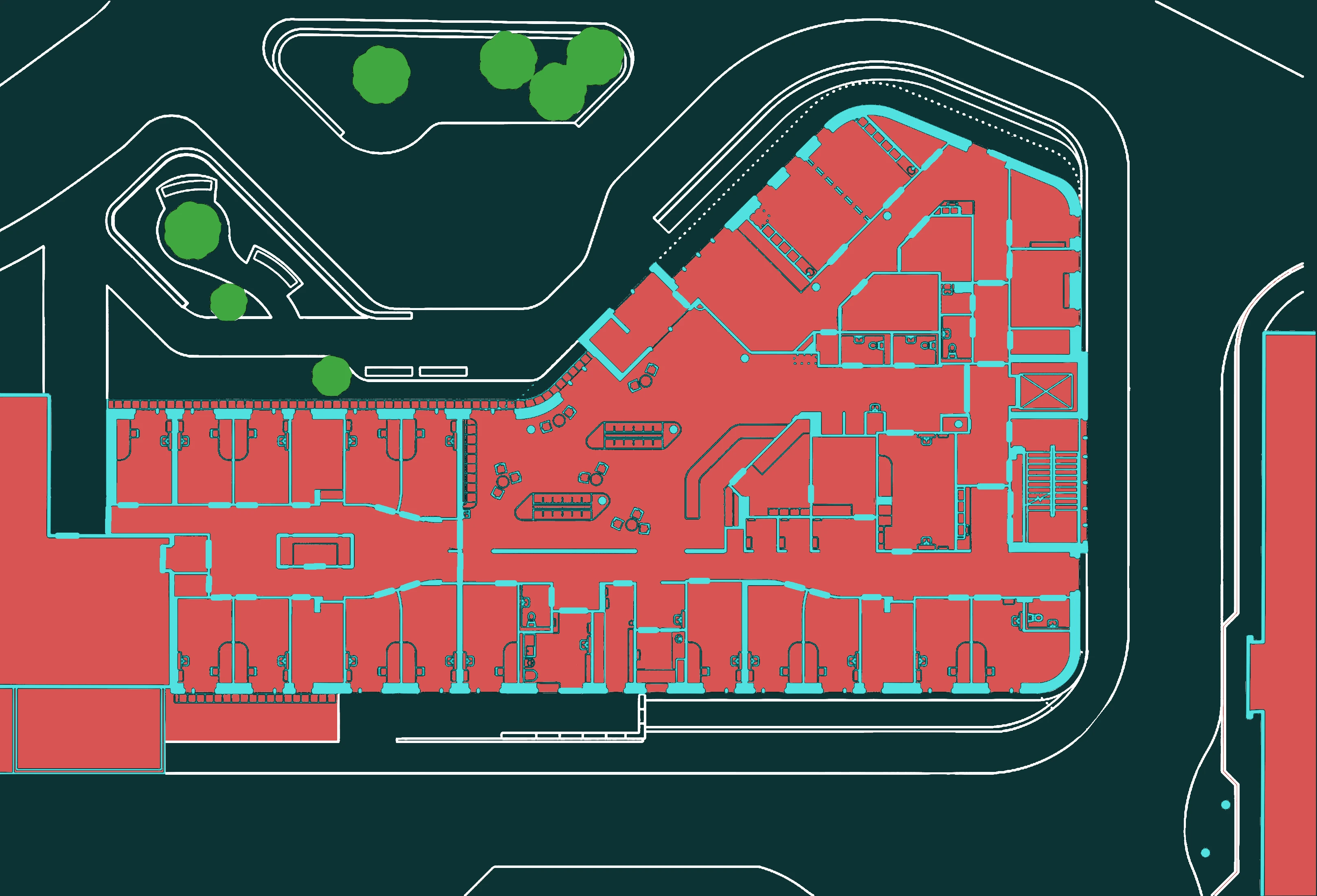 Carte de l'hôpital, sans annotations