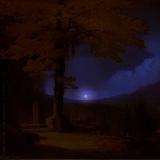 Un lever de lune de nuit dans la campagne Thardienne